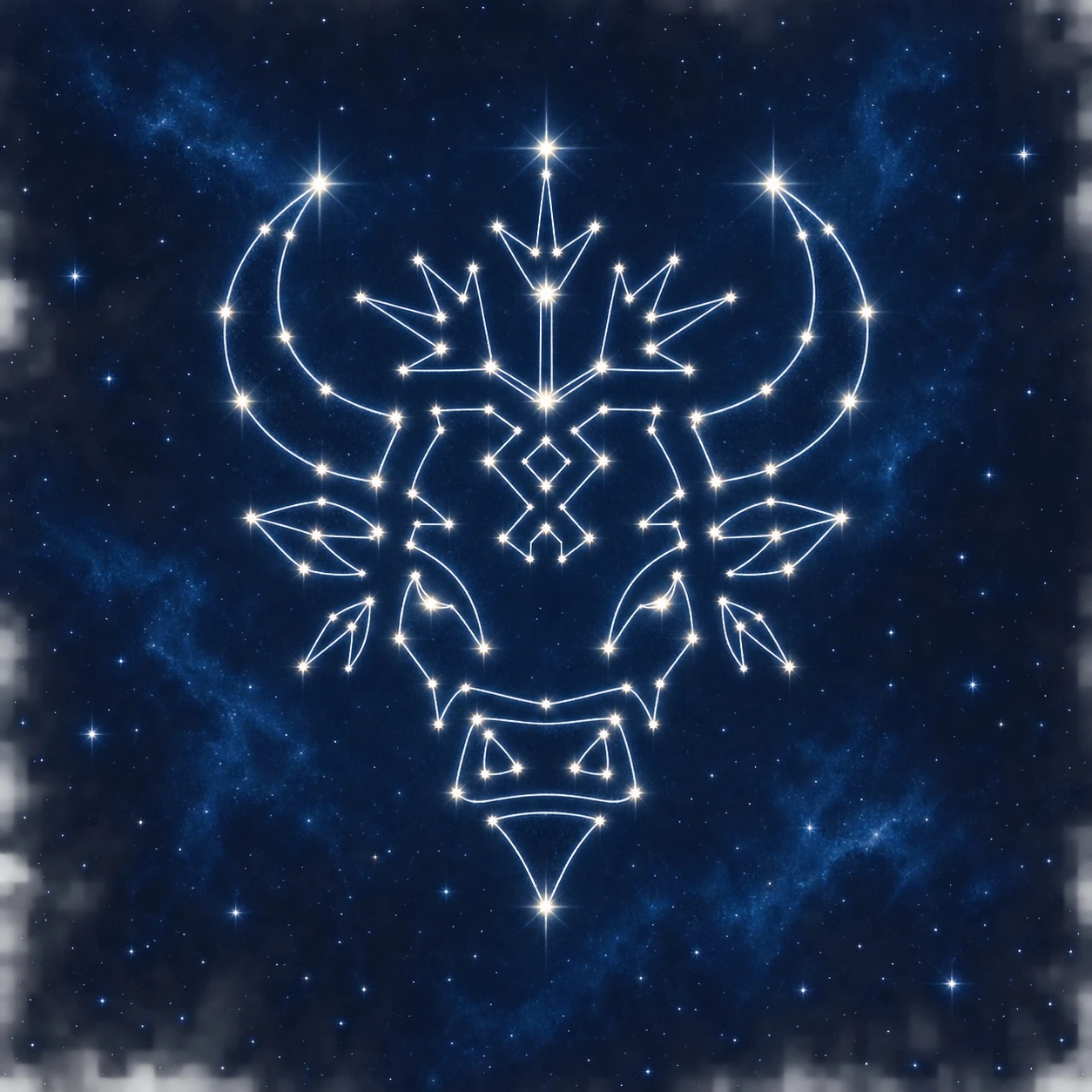 SnowBull constellation bull against a field of stars